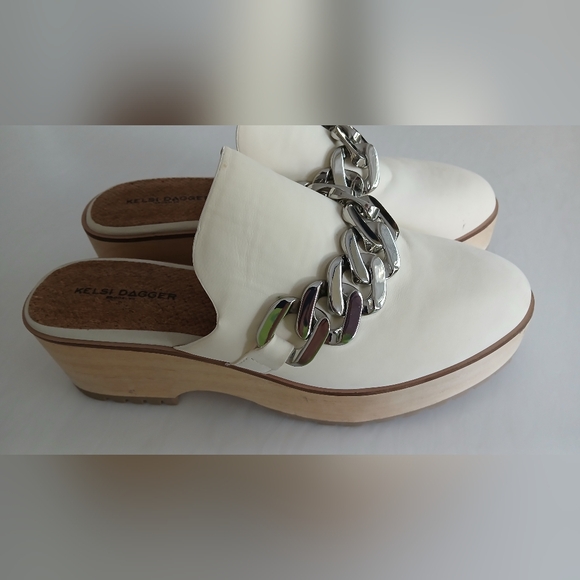 Kelsi Dagger Shoes - Kelsi Dagger Brooklyn Cream Leather Mules – Size 10 – New Without Box